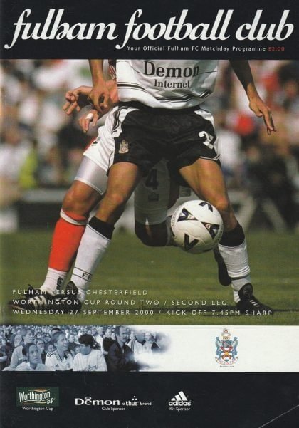 Fulham v Chesterfield 27-Sep-2000