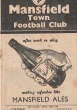Mansfield Town v Crewe Alexandra 20-Apr-1957