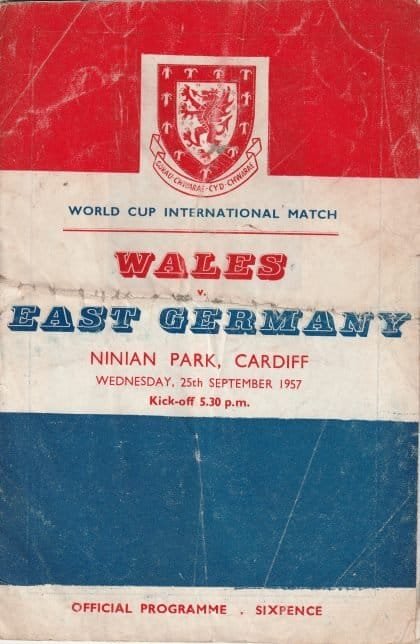 Wales v East Germany  25-Sep-1957