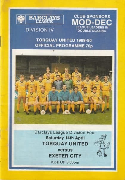 Torquay United v Exeter City 14-Apr-1990