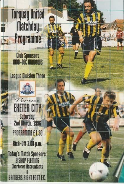 Torquay United v Exeter City 02-Mar-1996