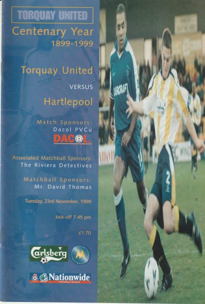 Torquay United v Hartlepool United 23-Nov-1999