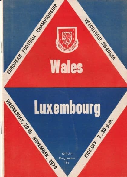 Wales v Luxembourg 20-Nov-1974