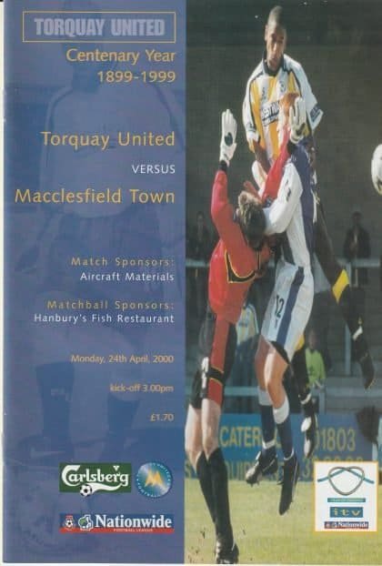 Torquay United v Macclesfield Town 24-Apr-2000
