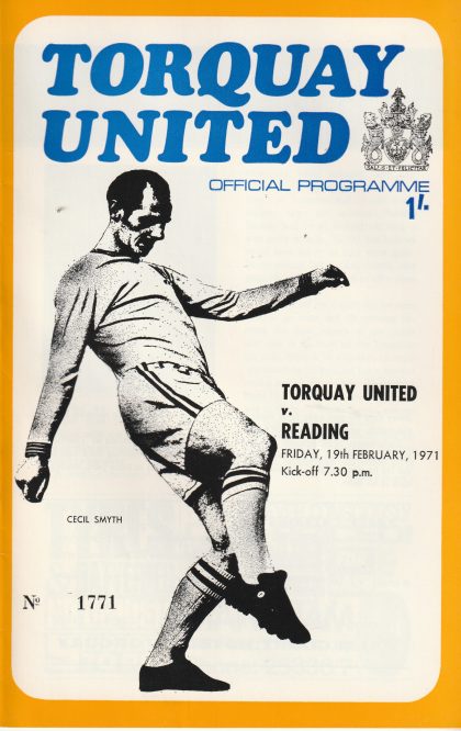 Torquay United v Reading  19-Feb-1971
