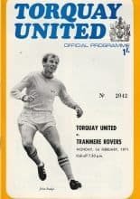Torquay United v Tranmere Rovers 01-Feb-1971
