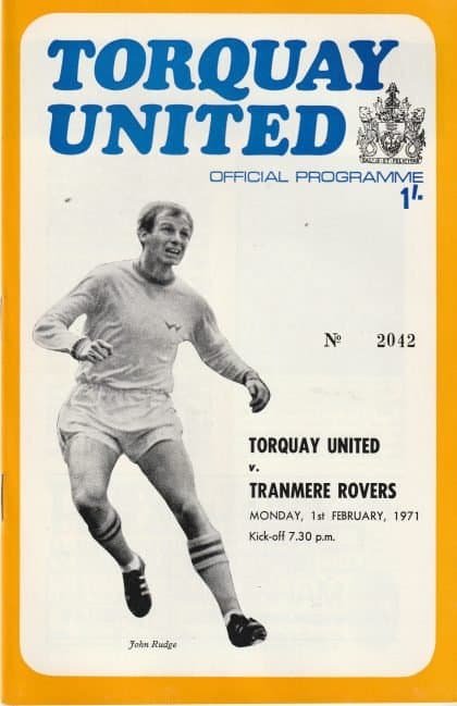 Torquay United v Tranmere Rovers 01-Feb-1971