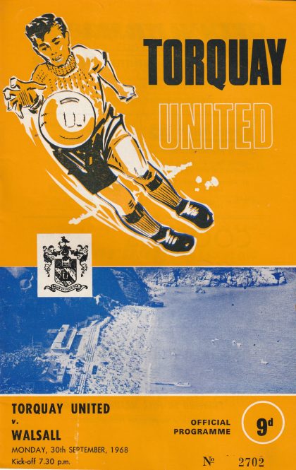 Torquay United v Walsall  30-Sep-1968