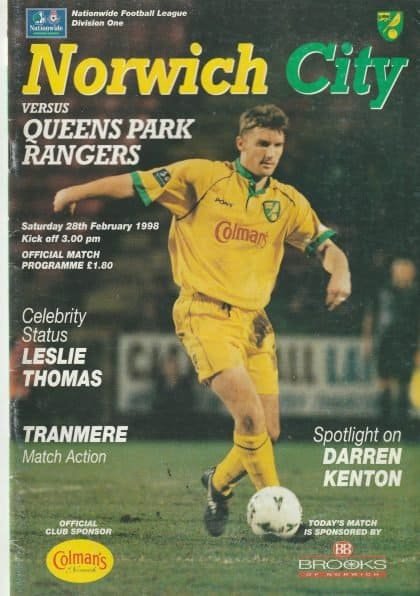 Norwich City v Queens Park Rangers 28-Feb-1998
