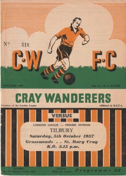 Cray Wanderers v Tilbury  05-Oct-1957