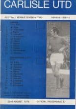 Carlisle United v Birmingham City 22-Aug-1970