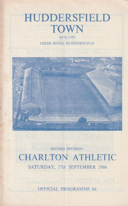 Huddersfield Town v Charlton Athletic 17-Sep-1966