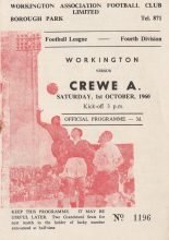 Workington v Crewe Alexandra  01-Oct-1960