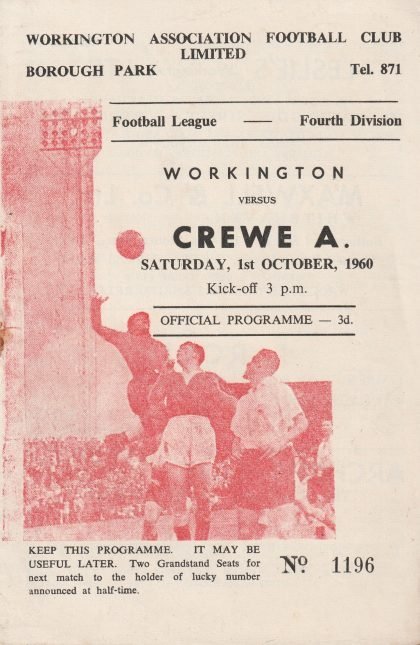 Workington v Crewe Alexandra  01-Oct-1960