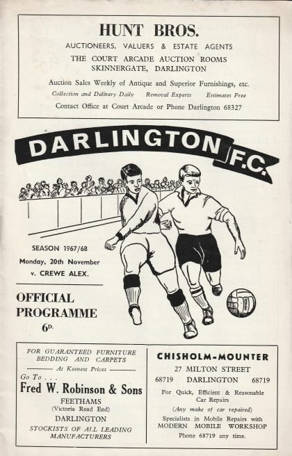 Darlington v Crewe Alexandra 20-Nov-1967