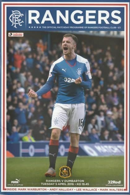 Glasgow Rangers v Dumbarton  05-Apr-2016