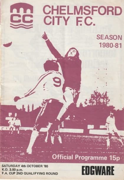 Chelmsford City v Edgware 04-Oct-1980