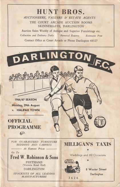 Darlington v Halifax Town 29-Aug-1966