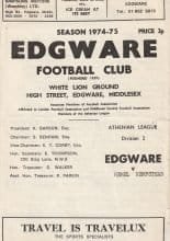 Edgware v Hemel Hempstead Town  26-Aug-1974