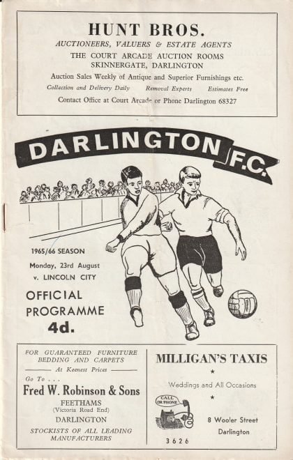Darlington v Lincoln City 23-Aug-1965