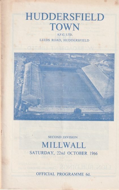 Huddersfield Town v Millwall  22-Oct-1966