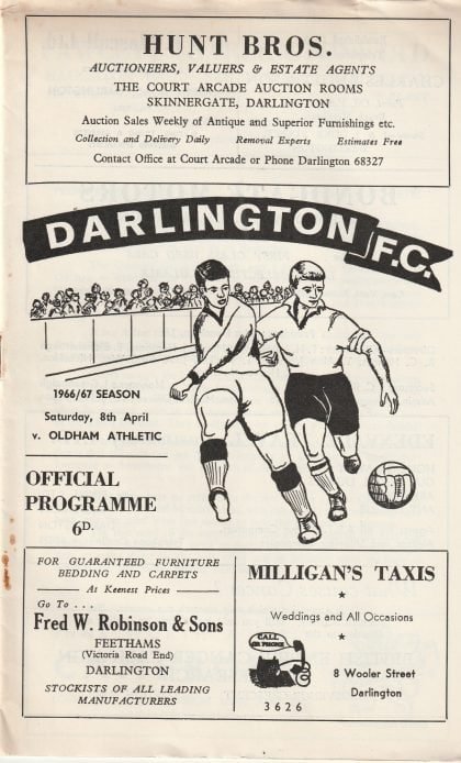 Darlington v Oldham Athletic  08-Apr-1967