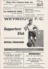 Weymouth Reserves v Poole Town  09-Mar-1966