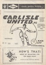 Carlisle United v Rochdale  11-Nov-1961