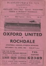 Oxford United v Rochdale  13-Apr-1963