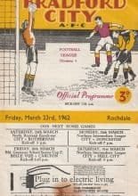 Bradford City v Rochdale 23-Mar-1962