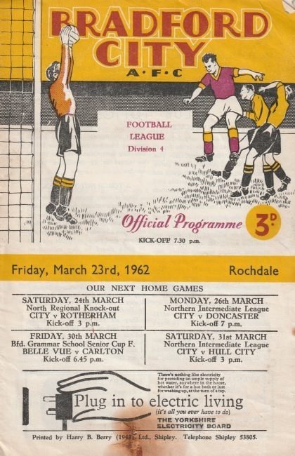 Bradford City v Rochdale 23-Mar-1962