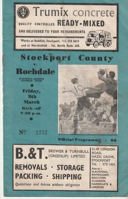 Stockport County v Rochdale 09-Mar-1962