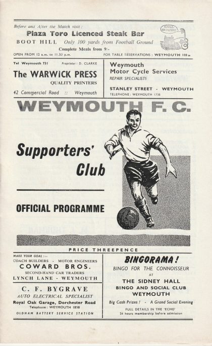 Weymouth v Romford 30-Apr-1966
