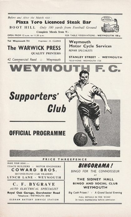 Weymouth v Rugby Town  04-May-1966