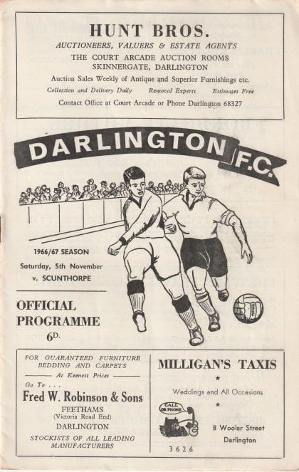 Darlington v Scunthorpe United 05-Nov-1966