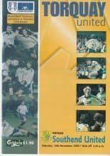 Torquay United v Southend United  18-Nov-2000
