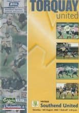 Torquay United v Southend United  19-Aug-2000