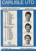 Carlisle United v Norwich City  17-Apr-1971