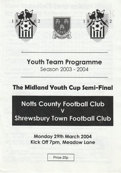 Notts County Youth v Shrewsbury Town Youth 29-Mar-2004