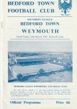 Bedford Town v Weymouth   24-Mar-1967