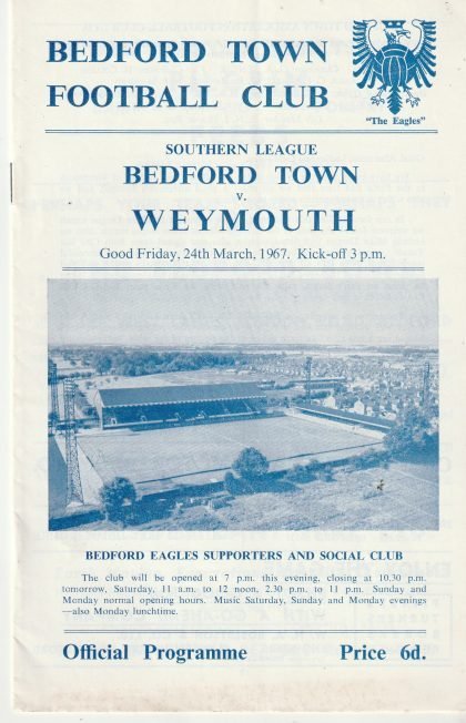 Bedford Town v Weymouth   24-Mar-1967
