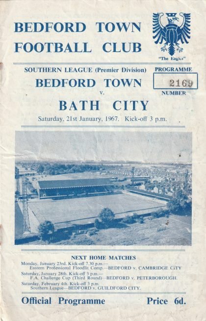 Bedford Town v Bath City  21-Jan-1967