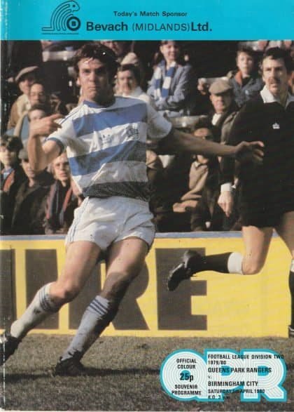 Queens Park Rangers v Birmingham City  05-Apr-1980