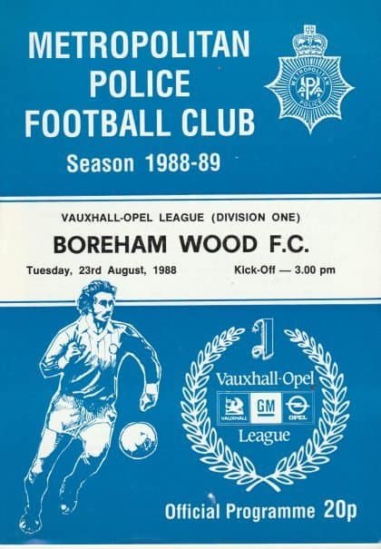 Metropolitan Police v Boreham Wood 23-Aug-1988