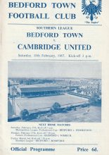 Bedford Town v Cambridge United 18-Feb-1967
