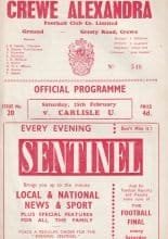 Crewe Alexandra v Carlisle United 25-Feb-1961