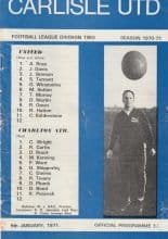 Carlisle United v Charlton Athletic 09-Jan-1971