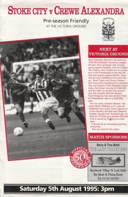 Stoke City v Crewe Alexandra 05-Aug-1995