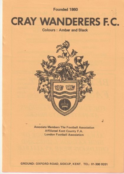 Cray Wanderers v Darenth Heathside  08-May-1985