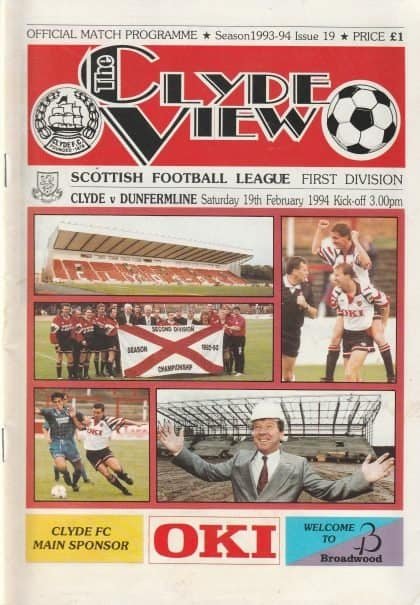 Clyde v Dunfermline Athletic 19-Feb-1994